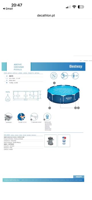 Piscina Steel Pro tubular circular 305x76cm + bomba e filtro