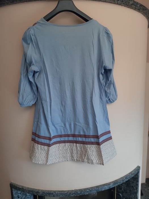 Bluzka bluzeczka tunika KappAhl M L niebieska Indie vintage lato boho