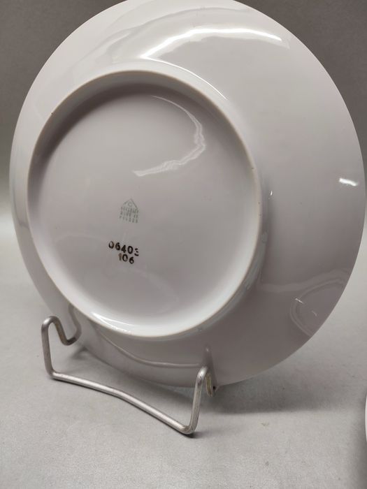 Talerze obiadowe płytkie Chodzież Złota Linia Porcelana