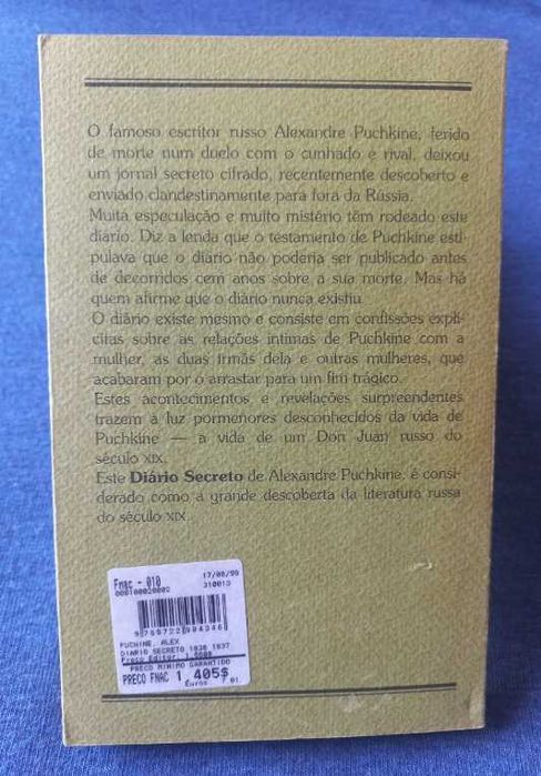 Diário Secreto (1836-1837) - Alexandre Puchkine