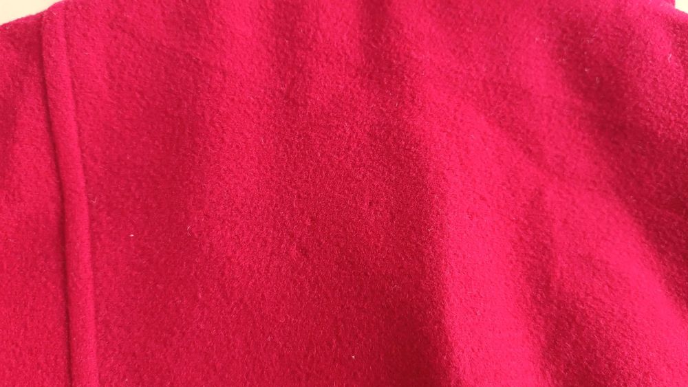 LUKSUSOWY Czerwony Płaszcz 80% WEŁNA 2XL 3XL Must-have Plus Size  Krótki Przejściowy