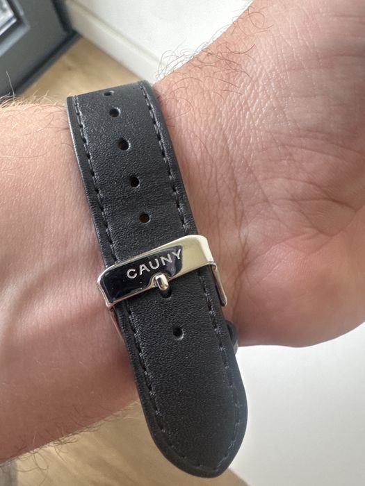 Relogio cauny chrono white leather