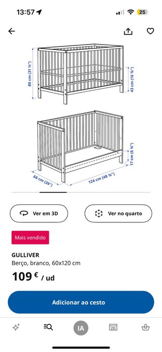 2 bercos branco IKEA