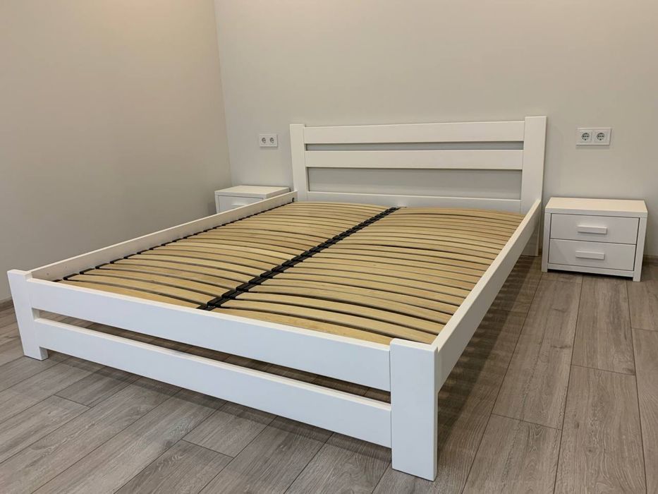 Ліжко кровать з натурального дерева | Ортопедичні ламелі | 160×200