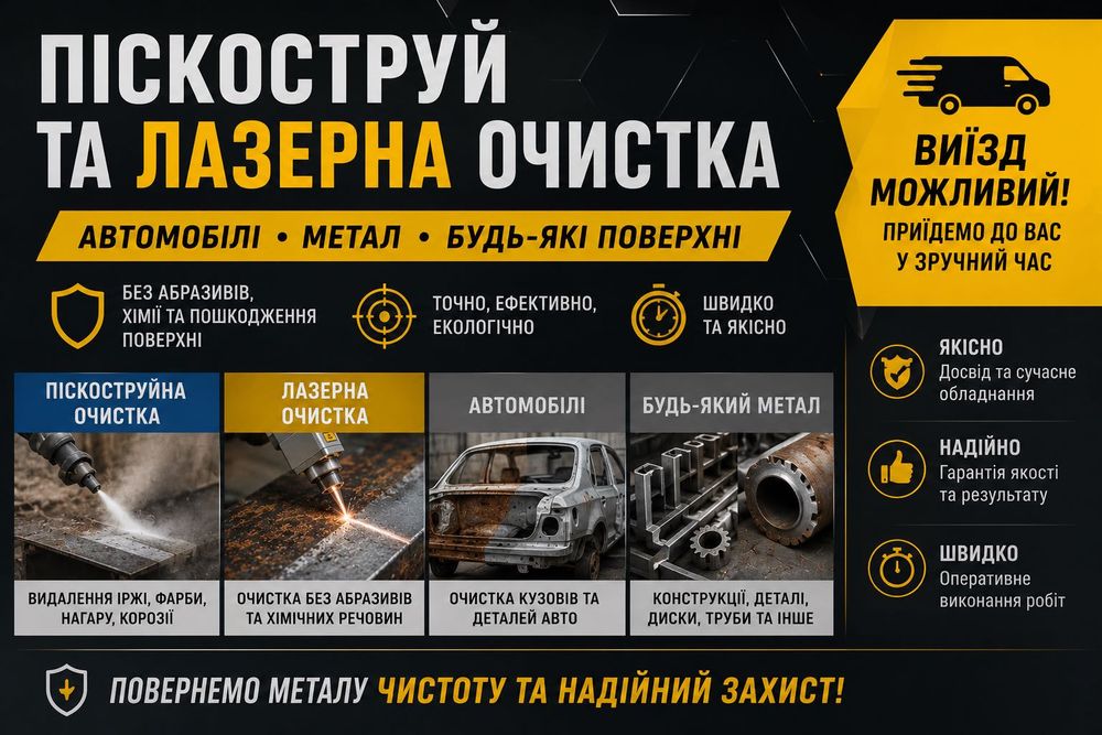 Піскостуйні та лазерні роботи