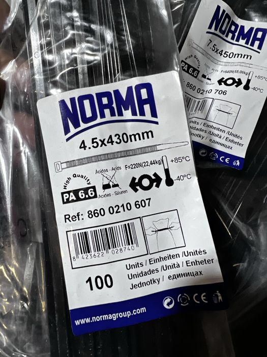 Lote 200 Pacotes de 100 abraçadeiras Norma / Elematic - NOVO