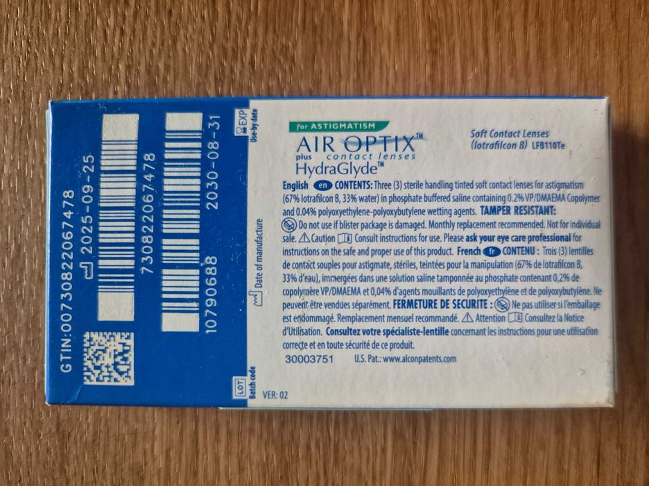 Soczewki Air Optix plus Hydra Glyde Alcon 3.0