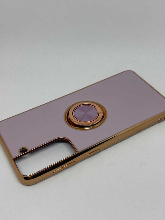 Samsung S21 Etui Case Silikonowy Obudowa Fiolet+Złoto kod 1119