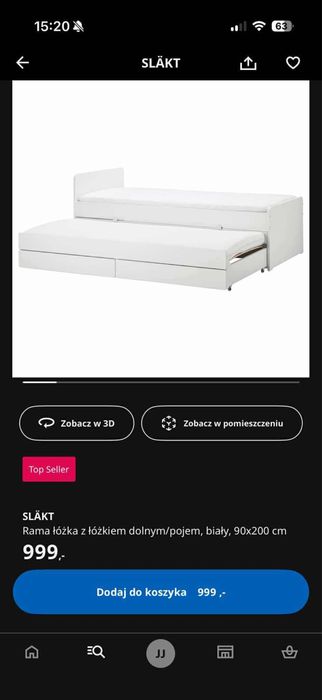 Rama łóżka Slakt IKEA