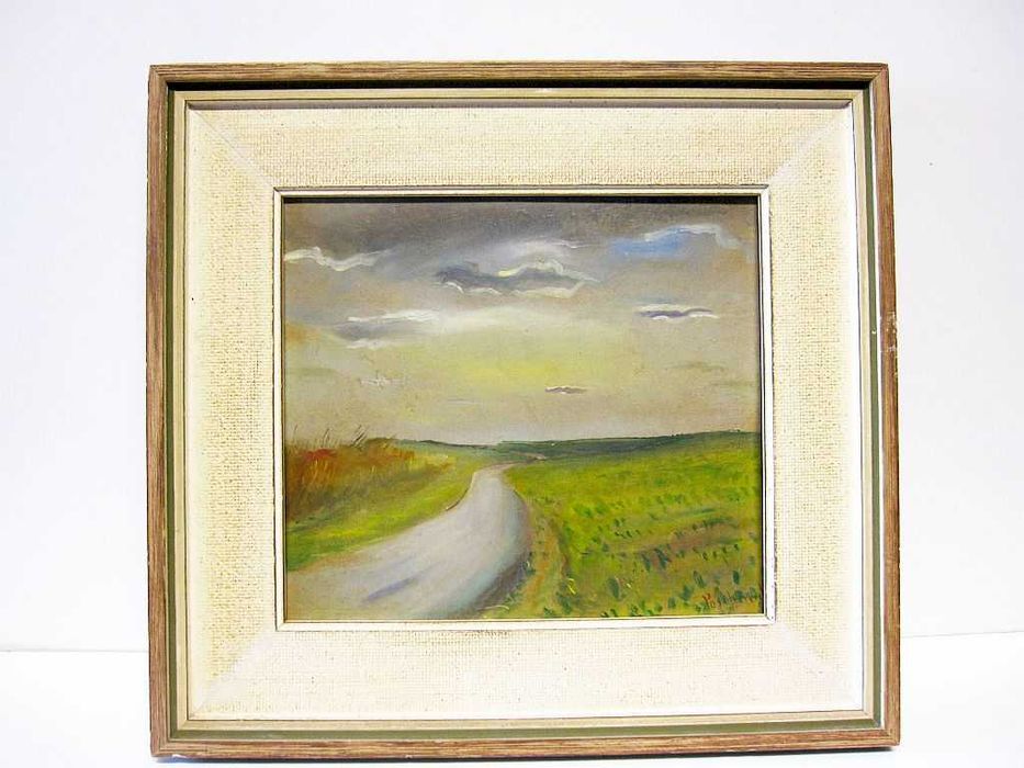 Paisagem - pintura em óleo sobre cartão - assinada Poschaud de 1985