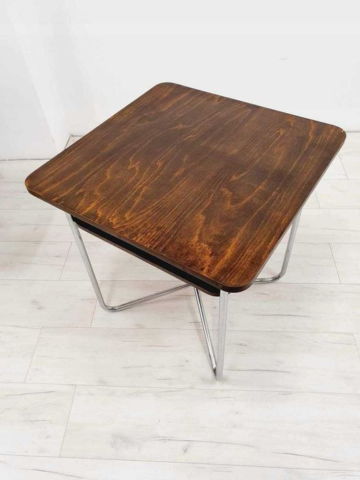 Stolik Art Deco Bauhaus Jindrich Halabala Chrom