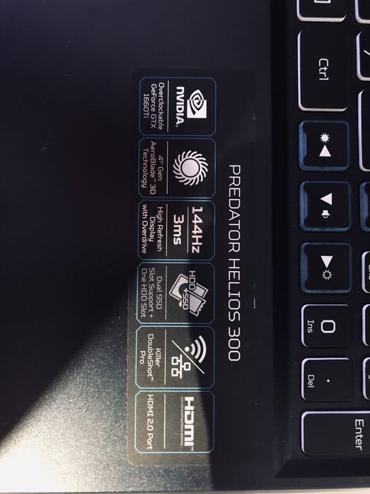 Acer Predator Helios 300 – USZKODZONY – GTX 1660 Ti / Intel Core i7 9. gen