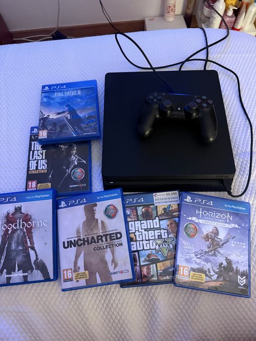 ps4 slim 1TB com 6 jogos
