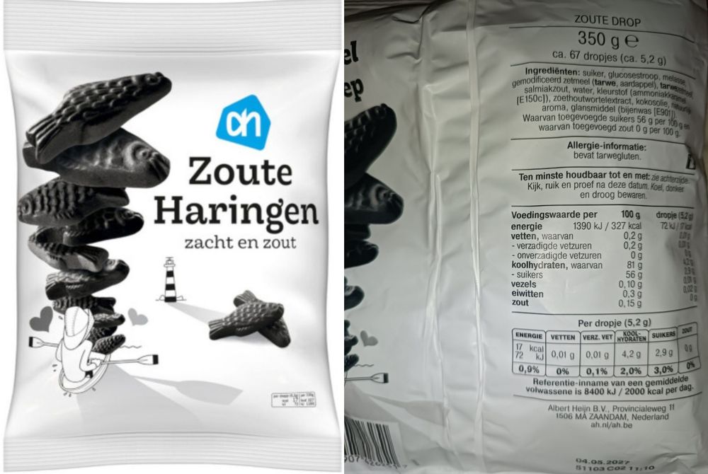 Лакричные конфеты Albert Heijn Zoute Haringen (солёные).