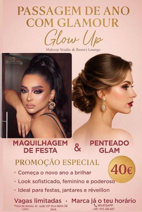 MAQUILHAGEM + PENTEADO PASSAGEM DE ANO PROMOÇÃO
