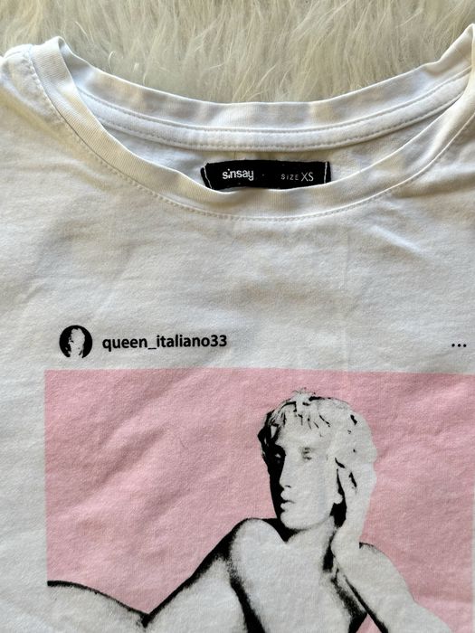 Biała koszulka t-shirt sinsay XS bawełna