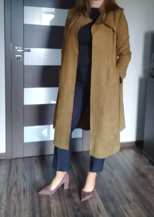 Płaszcz Zara khaki brąz M