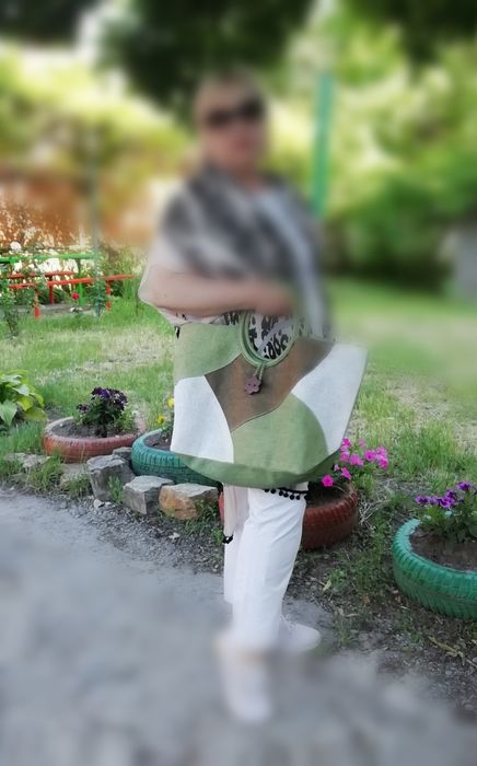 Сумка  из рогожи