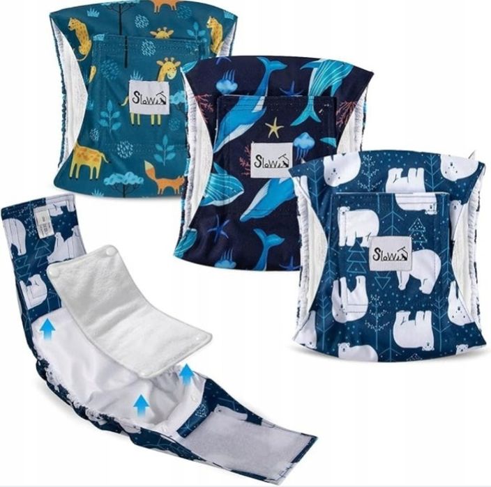 SlowTon pieluchy dla psów 3 sztuki, rozmiar S