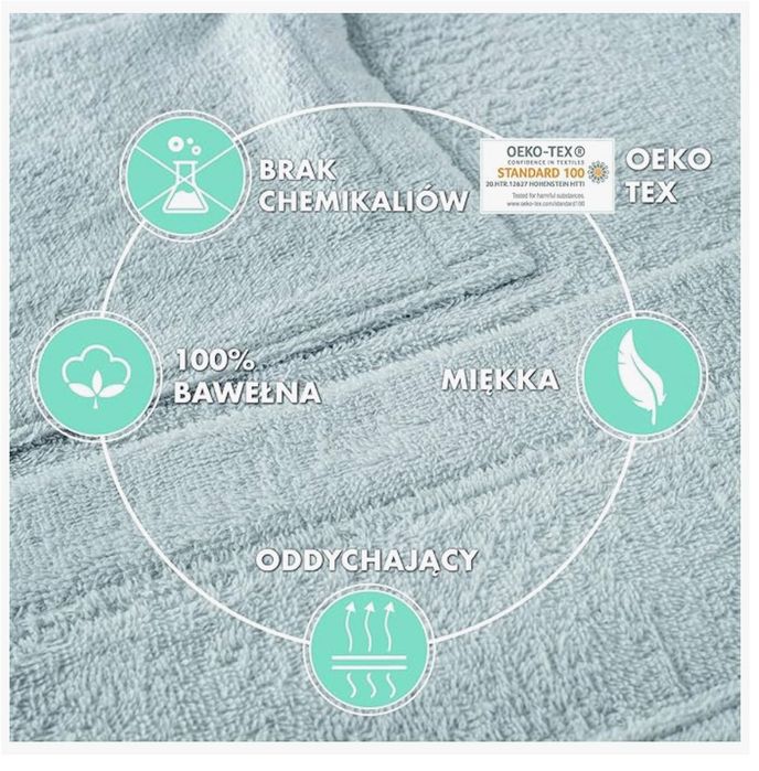 Męski szlafrok z kapturem i kieszeniami r.XL, ciemnoszary 100% bawełny