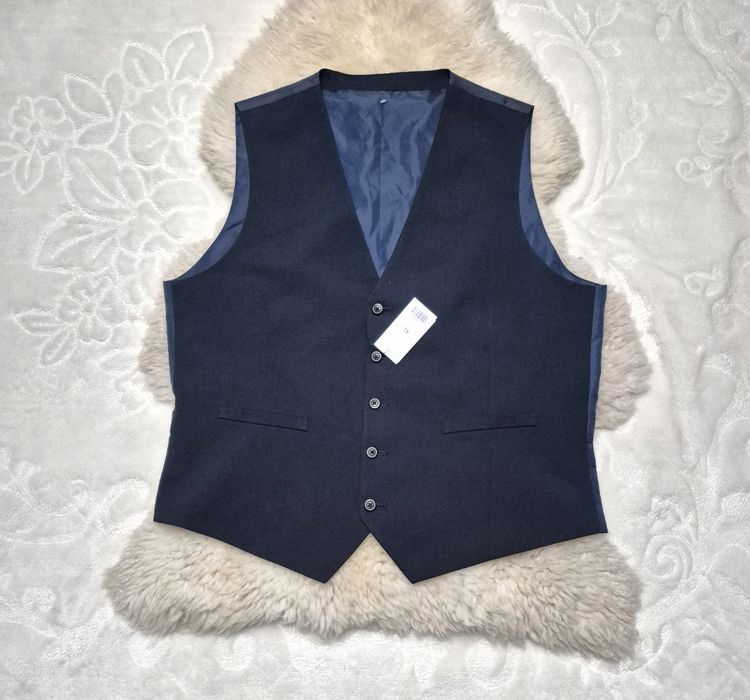 Kamizelka garniturowa XL Granatowa 31% Wiskoza