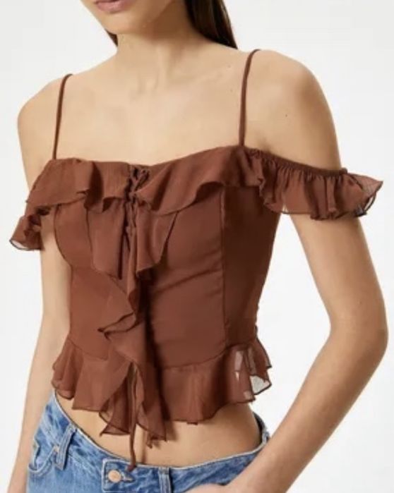 Топ корсетний блуза з рюшами