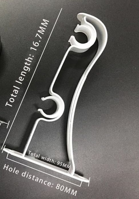 Uchwyty karnisza 6 szt podwójne metalowe 18-22mm białe dekoracyjne