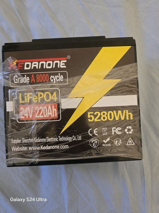 Bateria LiFePO4 24V 220Ah (5280Wh) - Alta Durabilidade (Grade A)