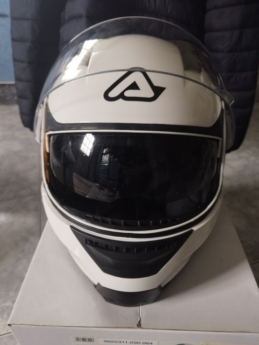 Capacete ACERBIS BOX G-348 Branco C/ Equip.  comunicação Bluetooth