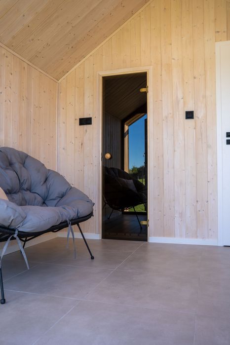 SAUNA ogrodowa z natryskiem- Nowoczesny DESIGN | CAŁOROCZNA