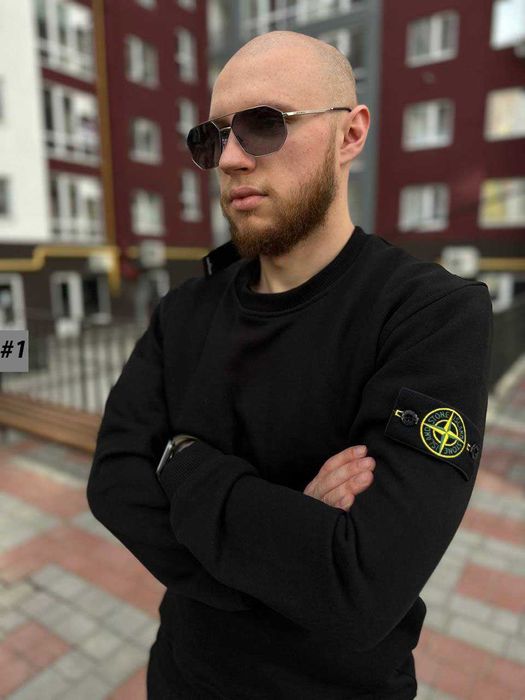 STONE ISLAND Черный Свитшот - Стон Айленд Кофта Стоник