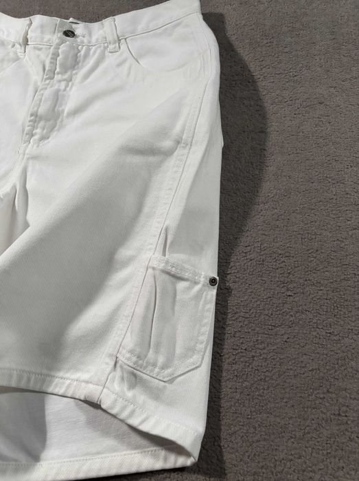 Spodenki Jeans West 32 Baggy Fit Białe Szerokie Bagi