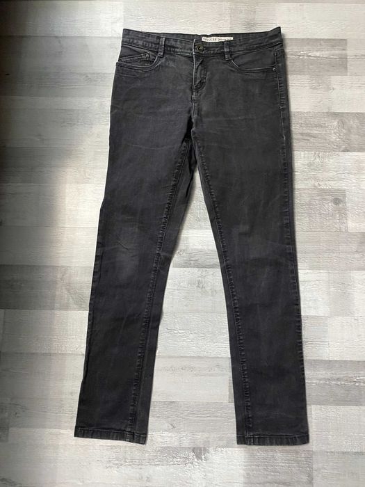 Spodnie proste skinny leg Yessica C&A 38 M czarne dżinsowe z elastanem