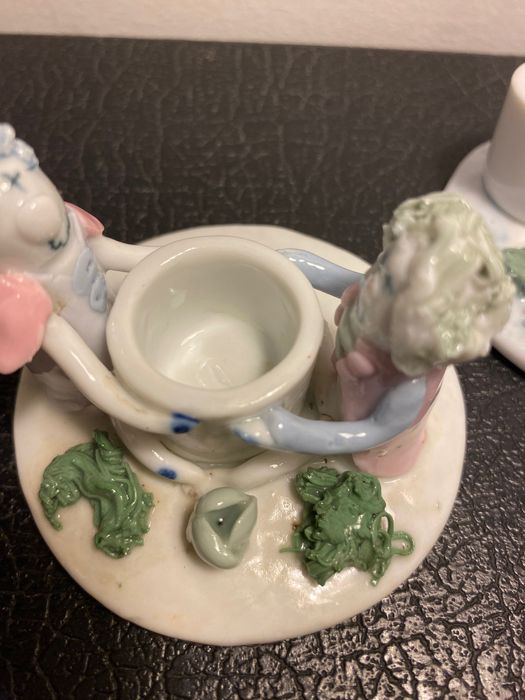 Castiçais porcelana vidrada