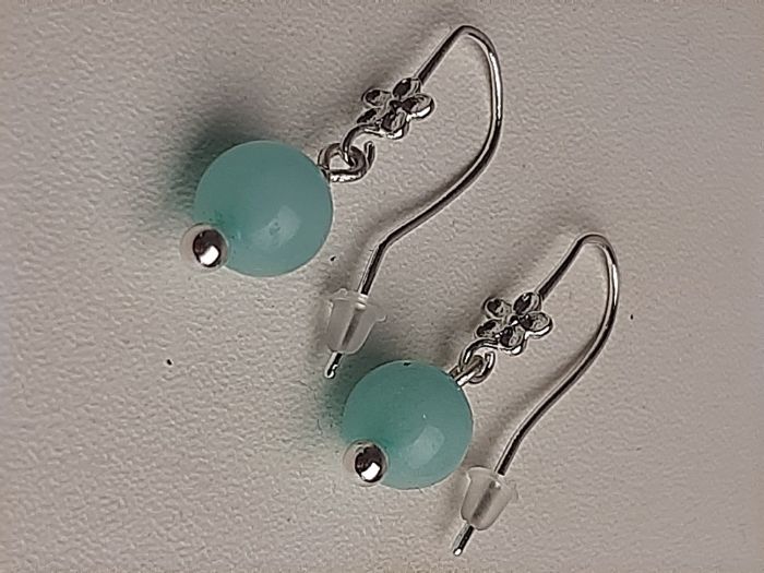 kolczyki z niebieskim marmurkiem