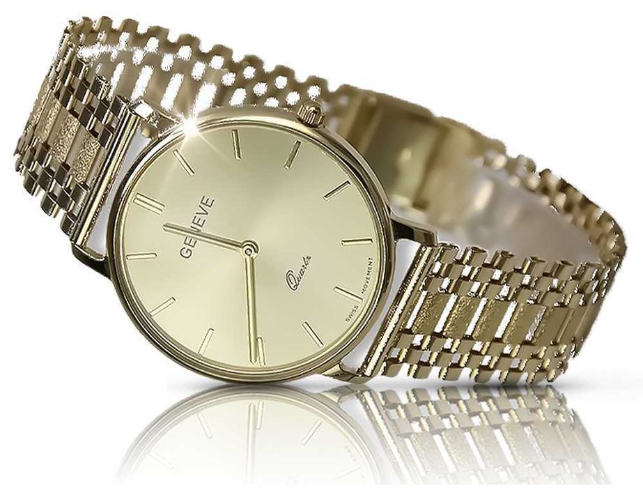 Złoty zegarek 14k 585 z bransoletą męski 14k Geneve mw004y&mbw001y P