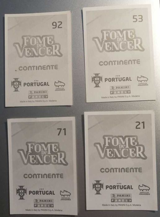 4 Cromos de Portugal Euro 2020