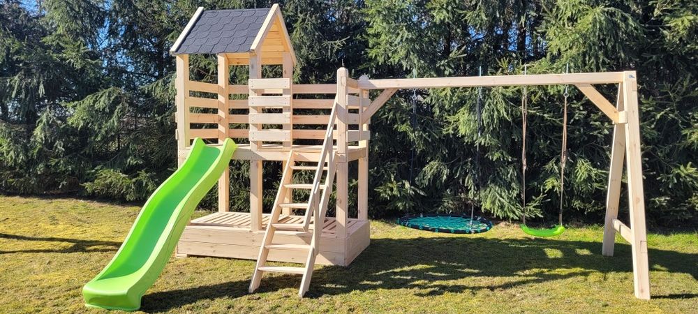 Plac zabaw Domek Huśtawka Ogrodowa