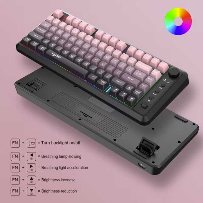 Клавіатура бездротова мембранна HXSJ-L400 - 81 клавіша, RGB