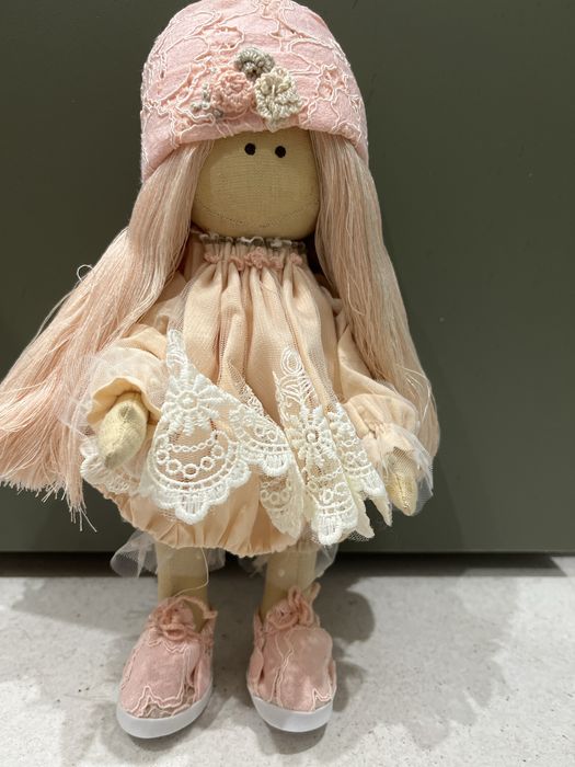 Lniana lalka szyta ręcznie 29 cm, handmade