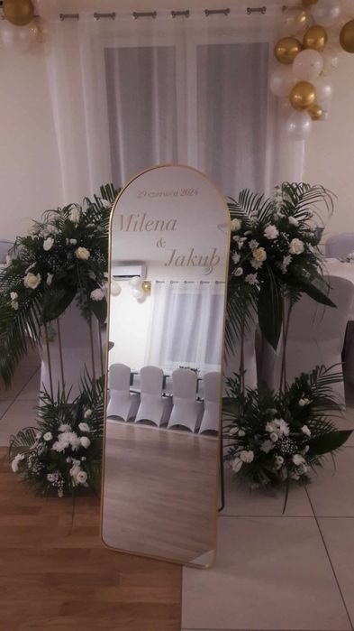 Lustro stojące selfie lustro personalizacja wesele urodziny wynajem