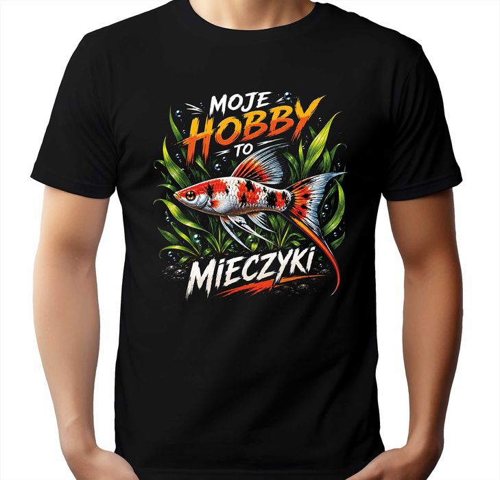 koszulka męska ryba Mieczyk prezent koszulka akwarystyczna Mieczyk XL