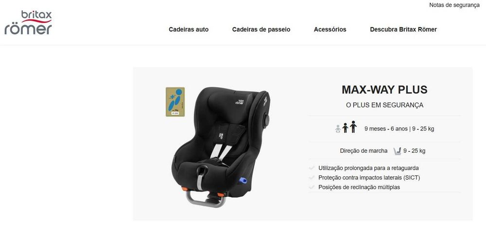 Cadeira Auto Britax Römer Max-Way Plus