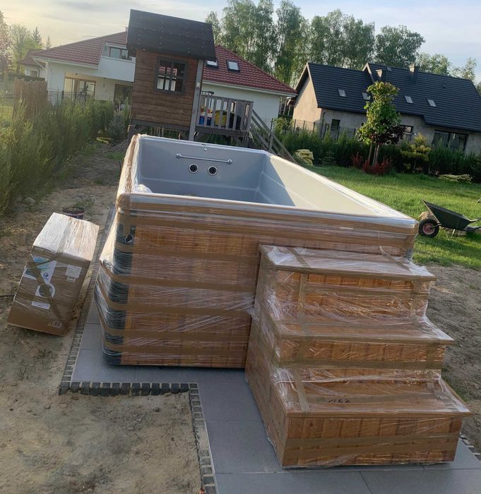 Basen wolnostojący KLEOPATRA pompa ciepła przeciwprąd 480 x225x 120