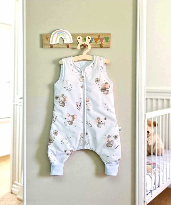 Śpiworek z nogawkami SKARPETA 1,5 tog rozmiar 86-92 wzór - Myszki