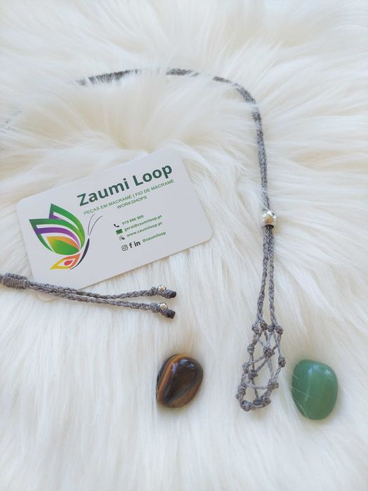 Colar Ajustável para Multi Cristais em macramé | NOVO |