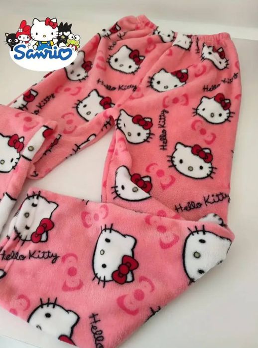 Штани hello kitty | Плюшеві штани | Піжамні штани