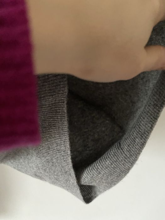 Nowy 100% wełna merino dzianinowy sweter szary