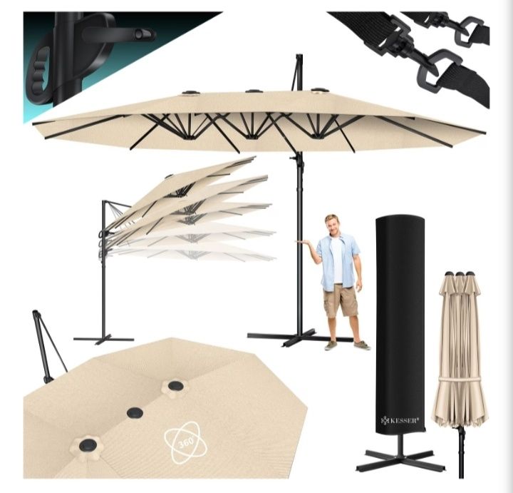 Parasol ogrodowy składany 4,6 m x 2,7 m