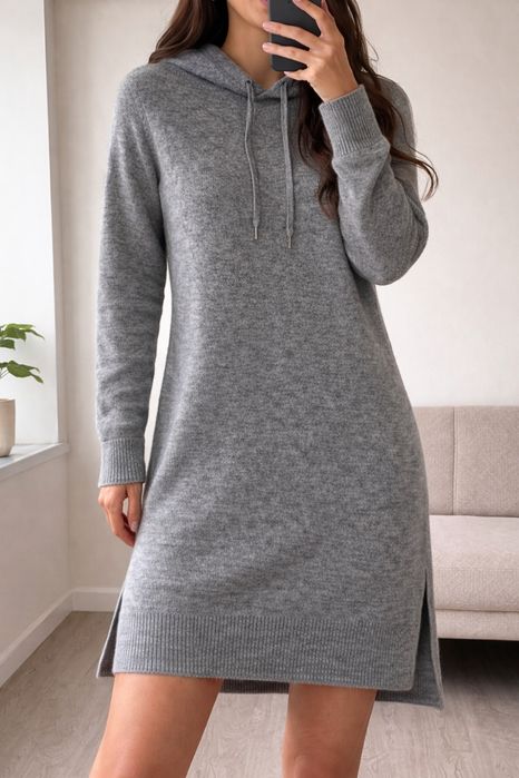 Vestido de lã cinzento da H&M - tamanho XS